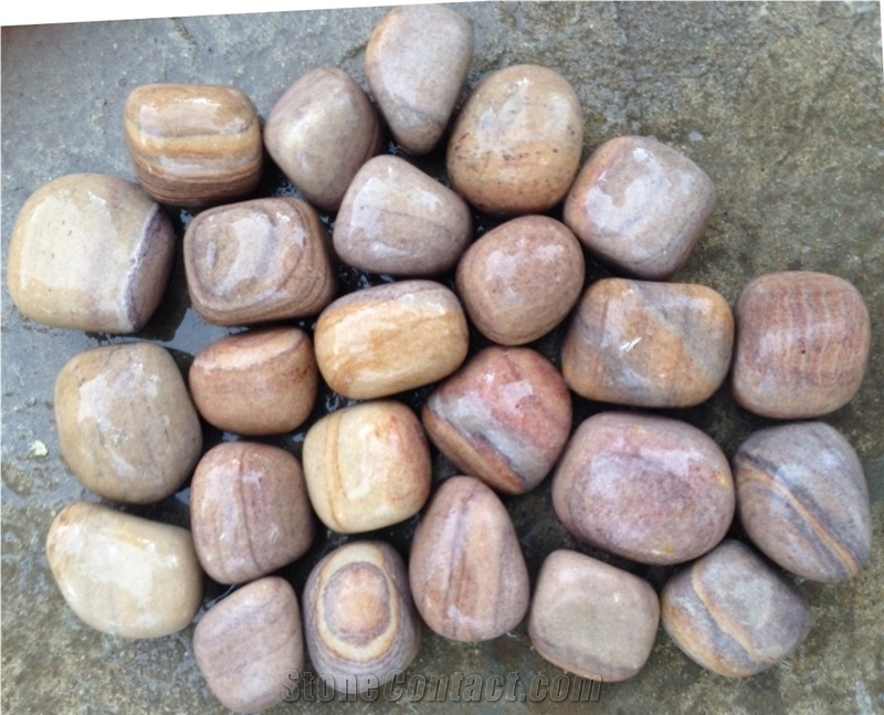Rainbow Sandstone Pebbles, Indian Rainbow Sandstone Pebble Stones - StoneContact.com